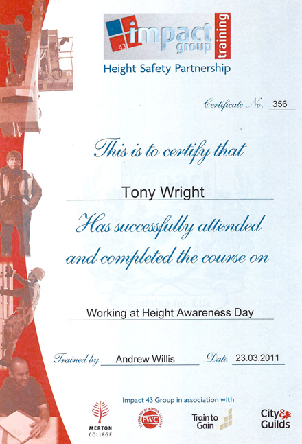Height Awareness Safety Certification