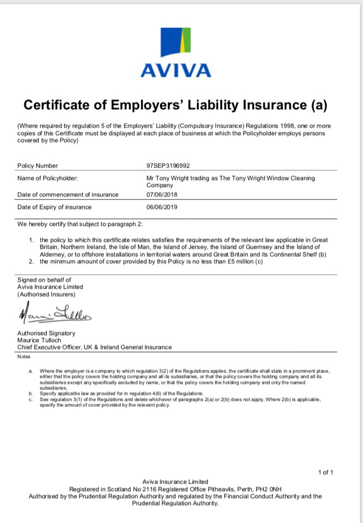 Insurance Certificate