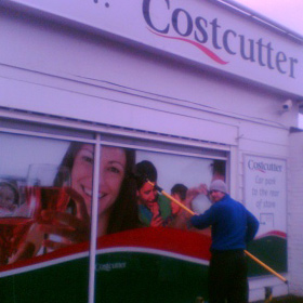 Costcutter shop front window cleaning in Northampton