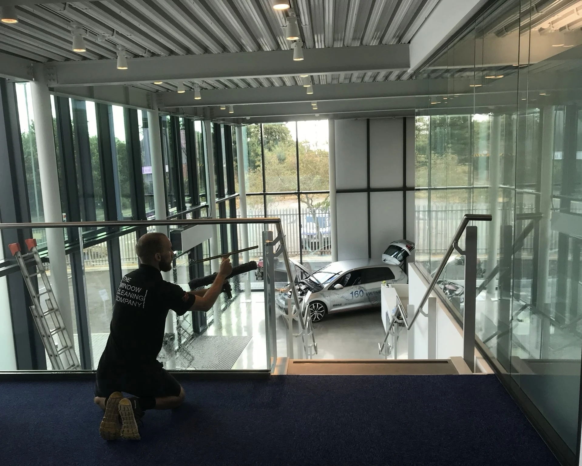 Interior commercial window cleaning at a Northampton office building
