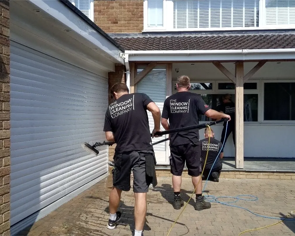 The Window Cleaning Company team cleaning at a domestic property in Northampton